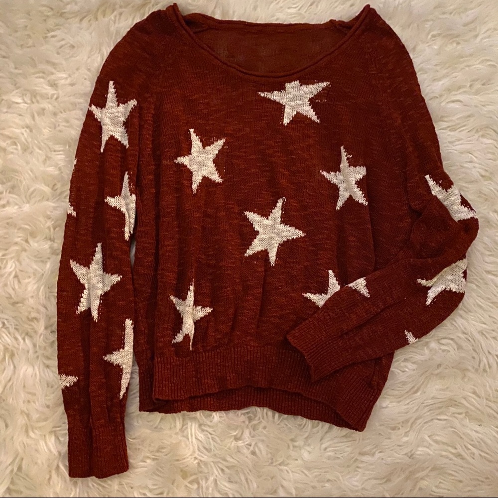 Burgundy star sweater